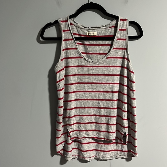 Madewell Grey and Red Anthem Striped Tank Top - Picture 2 of 5